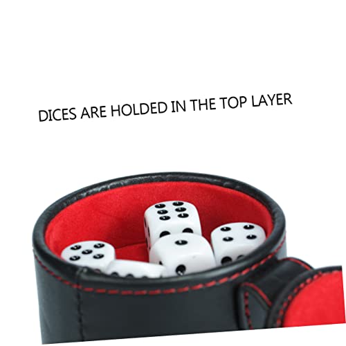 Leather Dice Cup Set Lids Professional Dice Shaker for Game Players PU Leather Double-Layer Storage for Table Games for Parties and Club Entertainment