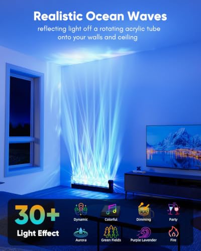 RGB LED Light Bar for Bedroom, Ambient Lighting for Wall, Mood Lighting for Living Room, Gaming Room Decor, Ocean Wave Lamp, Remote Control