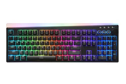 iRocks K71R Wireless RGB Mechanical Gaming Keyboard, Switches Brown,PBT 107 Keys NKRO,RGB Backlit,Pro Keyboard for Gaming and Work,Dual Interface Wireless & Wired, Windows Laptop PC Mac,Black - color: Black