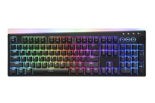 iRocks K71R Wireless RGB Mechanical Gaming Keyboard, Switches Brown,PBT 107 Keys NKRO,RGB Backlit,Pro Keyboard for Gaming and Work,Dual Interface Wireless & Wired, Windows Laptop PC Mac,Black - color: Black