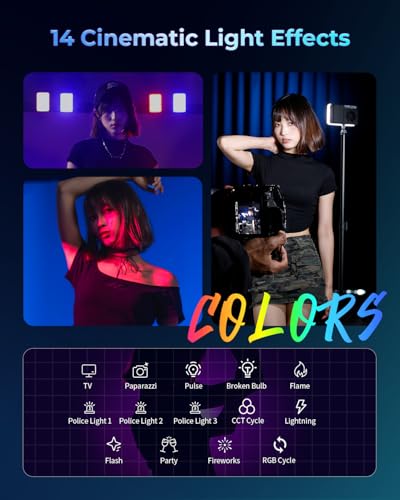 SmallRig RM 25C Mini LED RGB Video Light, 3100mAh Battery, HD LCD Display, 25W Portable Camera Light for Photographers, Content Creators, 2500K-10000K CRI 96 TLCI 99, Magnetic Mounting Diffuser - 5357 - color: 25C RGB