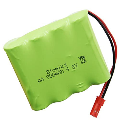 Blomiky 2 Pack JST 4.8V 800mAh Ni-Cd Rechargeable Battery Pack with JST Plug and 2 USB Cable Replacment for Kolegend 1/18 Scale RC Hydraulic Excavator / 1331 JST Battery 2