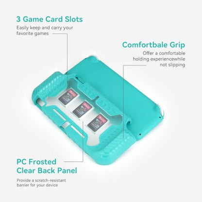 Protective Case for Switch Lite 2019, with Thumb Grip Caps | Only Fits Switch Lite 2019 (5.5"), Not for Switch 2 (2025 Release, 7.9"), No Screen Srotector Included, Green - color: Turquoise