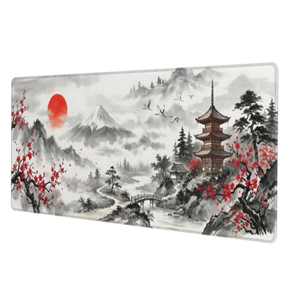 Extended Gaming Mouse Pad, Large Mouse Mat, XL Desk Pad for Keyboard and Mouse, Non-Slip Rubber Base & Stitched Edges for Gamer Office 31.5x11.8 in - color: 17