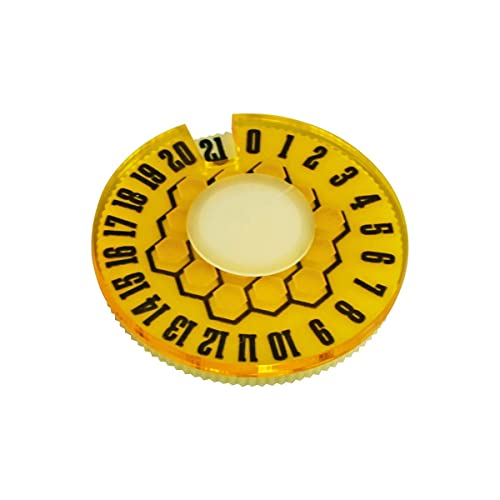 LITKO Life Counter Dials 0-21 | Compatible with MTG & D&D | Multi-Color | Set of 4 — pink, yellow, bronze & green | 40mm round, engraved patterns | Tracks HP, health & resources | UV-printed - color: Multi-color