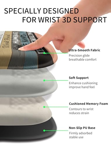 Hokafenle Ergonomic Wrist-Hugging Mouse Pad Wrist Support, U-Shaped Holding Wrist Rest Mousepad for Carpal Tunnel Pain Relief with Cushioned Memory Foam Slope Massage Bulge (10.2x8.3 in,Believe) - color: Believe in Yourself
