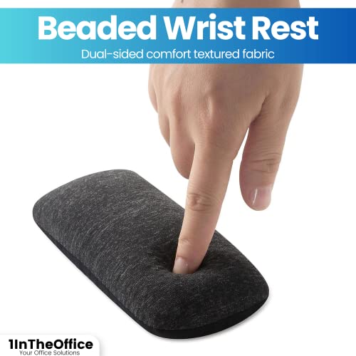 1InTheOffice Mouse Wrist Rest, Beaded Wrist Support Pad Ergobeads, Black