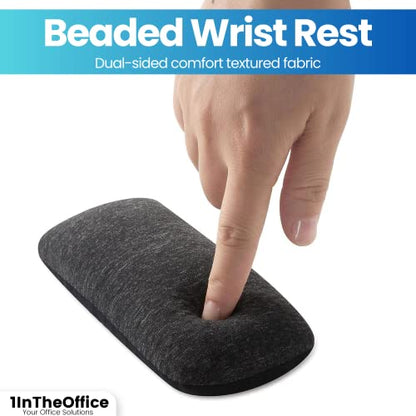 1InTheOffice Mouse Wrist Rest, Beaded Wrist Support Pad Ergobeads, Black