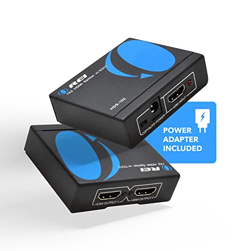OREI HDMI Splitter 1 in 2 out - Ultra HD 4K @ 30Hz, HDCP, 3D & Full HD 1080P Support for Xbox, PS4, Blu-ray, HDTV - Adapter Included | OREI HDMI Splitter 1 in 2 out - UltraHD 4K@30Hz, HDCP, 3D & Full HD 1080P Support for Xbox, PS4, Blu-ray - Adapter Inclu