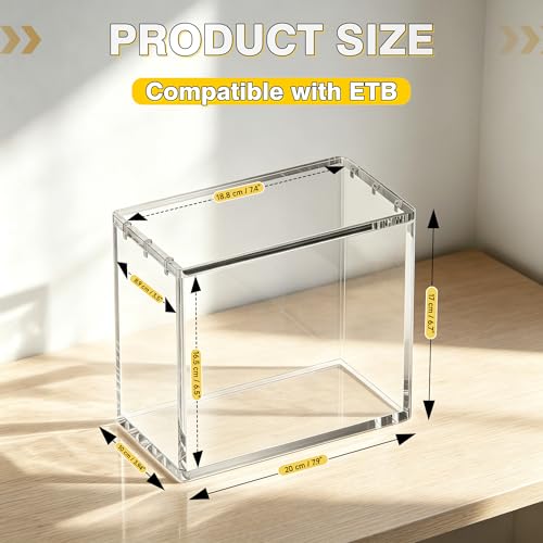 ETB Protector Case Clear Acrylic Display Box with Magnetic Closure Design 5mm Thickened Protective Stackable Storage Box for Card Game Collection(Elite Trainer Box Case,3 Pack) - size: Elite Trainer Box Case