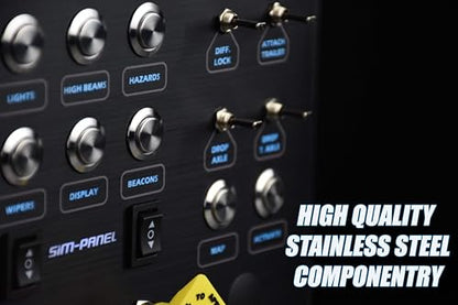 Sim-Panel Classic 2 Button Box for ATS/ETS2 (American Truck Simulator/Euro Truck Simulator) (Premium Black Brush Aluminum Finish) - style: Premium Black Brush Aluminum Finish
