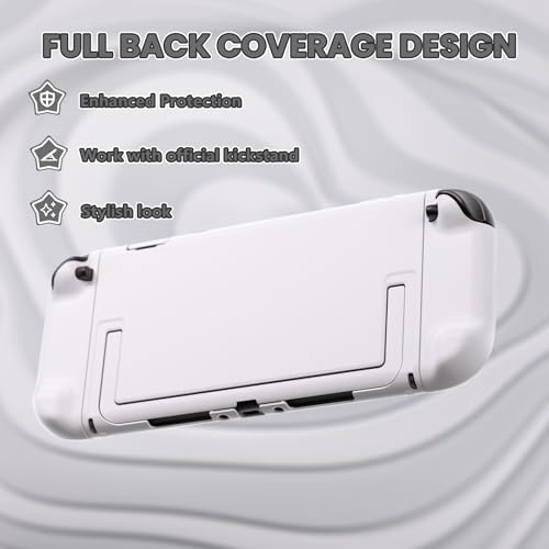 PlayVital Protective Case for Nintendo Switch 2 - Cute Dockable Hard Case Shell for Switch 2 with Thumb Grip & Sticker & Button Caps, Anti-Scratch & Shockproof Cover Skin - White - color: White