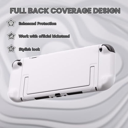 PlayVital Protective Case for Nintendo Switch 2 - Cute Dockable Hard Case Shell for Switch 2 with Thumb Grip & Sticker & Button Caps, Anti-Scratch & Shockproof Cover Skin - White - color: White