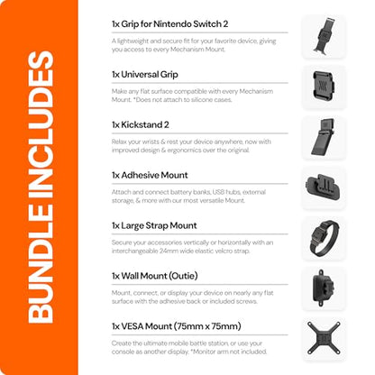 Mechanism 7-in-1 Bundle for Nintendo Switch 2 OLED & LED | Kickstand, Battery, VESA & Wall Mounting Kit | Mount Anything to Your Switch & It to Anything | Case Friendly Accessories - color: Nintendo Switch 2
