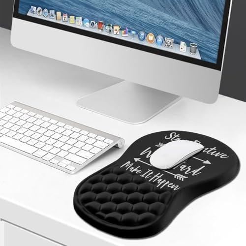 Hokafenle Ergonomic Mouse Pad Wrist Support, Wrist Rest Mousepad for Carpal Tunnel Pain Relief with Integrated Memory Foam Slope Massage Bulge (11.8x7.9 inch,Inspirational Quote - color: KM21-Inspirational Quote