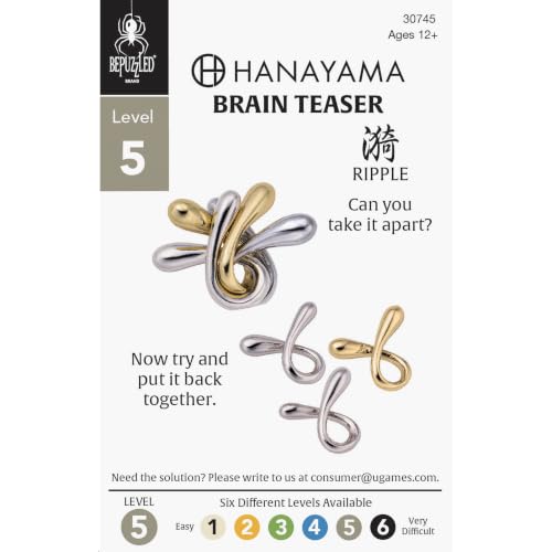 Hanayama Ripple Cast Metal Brain Teaser Puzzle, Level 5, Ages 12+