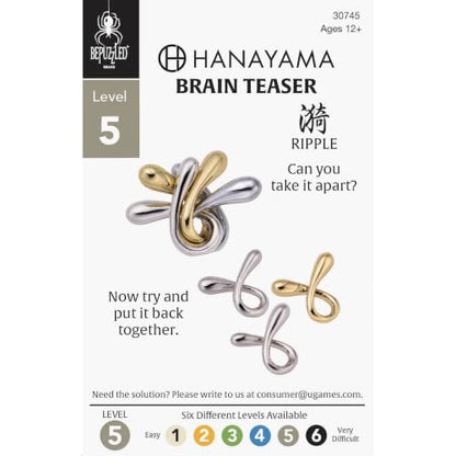 Hanayama Ripple Cast Metal Brain Teaser Puzzle, Level 5, Ages 12+