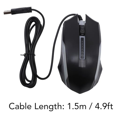 Zyyini Computer Mouse Wired, USB Wired Mouse with 4.9ft Cable 1200 DPI Sensitive Comfortable Grip RGB Optical Computer Mouse Right or Left Hand Use for Laptop, Chromebook, PC, Desktop,