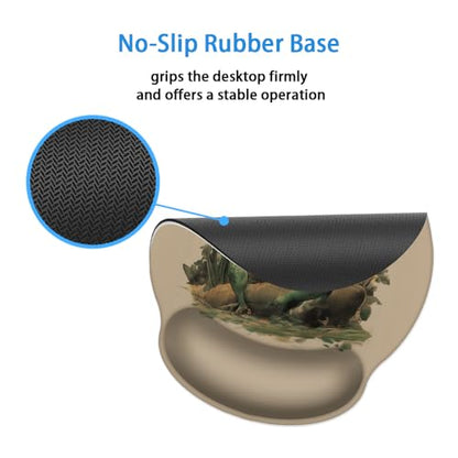 Mouse Pad with Wrist Support, Ergonomic Mouse Pad with Memory Foam Wrist Rest Cushion, Non-Slip Rubber Base Gaming Mice Pad for Home Office Computer Laptop,Frog - color: Frog