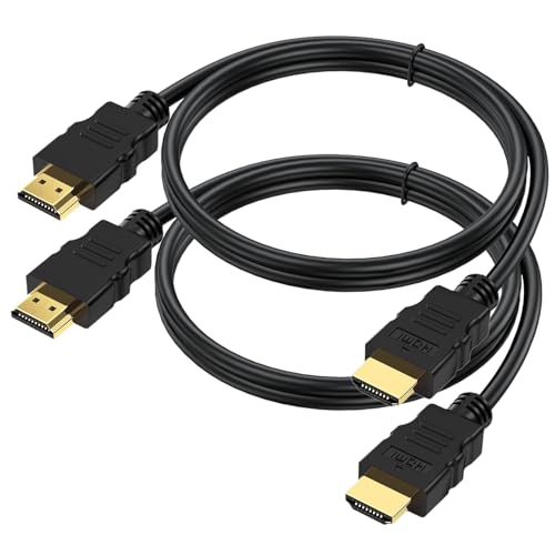 HDMI Cable 4 FT 2-Pack, 4K HDMI TV Cable 4FT, Shielded HDMI 2.0 CL3 Rated Cord for Smart Monitor with Streaming TV, 4K, 1080P@144Hz,ARC & CL3 Rated | for Laptop, Monitor, PS5, PS4, Xbox, Soundbar - size: 4FT