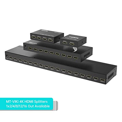 MT-VIKI 4K HDMI Splitter 1 in 2 Out, 1x2 Powered HDMI Splitter for Dual Monitors w/Power Adapter, 4K@30Hz Dual Monitors Duplicate/Mirror for PS4 Fire Stick HDTV (Pack of 2) - size: 1x2 (Pack of 2)