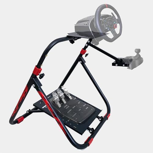 QVWZD Sim Racing Wheel Stand Pre-assembled & Portable Steering Wheel Mount | Adjustable,Sturdy Construction , Fit For Logitech G920, G923, Thrustmaster T300, T500 and other devices, XBOX, PS and PC