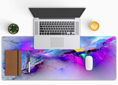 Gaming Mouse Pad Large,Abstract Spray Paint Mouse Pad Gaming Mouse Mat Desk Pad,31.5 x 11.8 Desk Mat Mouse Pads for Desk,Extended Keyboard Mousepad with Non-Slip Base and Stitched Edge - color: Abstract Spray Paint
