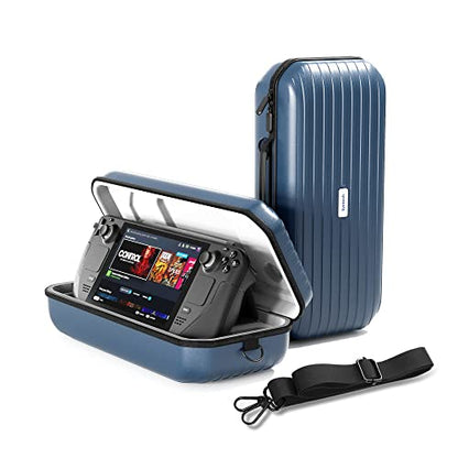 Syntech Hard Carrying Case Compatible with Steam Deck Accessories Console, Protective Case with Detachable Shoulder Strap, Built-in Stand, AC Charger Adapter Storage Space,Suitable for Travel＆Storage