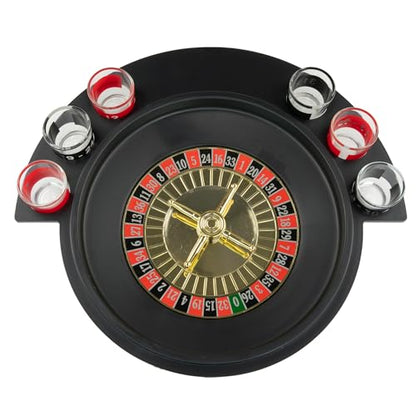 Spin to Win: Fairly Odd Novelties Shot Glass Roulette Set, 6 Glasses, 2 Balls, Party Favorite, Perfect for Groups, 11.25" Diameter - size: 6PCS Set