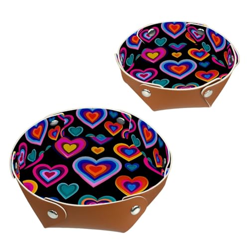 2Pcs PU Dice Holder Folding for RPG DND Table Games, Dice Trays Storage Box Portable Folding Rolling Dice Tray, Colorful Fantasy Hearts Black - color: Multi 4