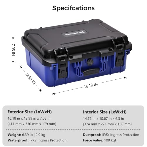 Sports Card Storage Box, Extra Large Graded Card Case, Waterproof Hard Case | Sports Card Case with 8 Adjustable Dividers; Fits All PSA, BGS, SGC, CGC and CSG Slabs, Top Loaders and Magnetic Card Holders - color: Extra-Large Capacity / Black＆Blue