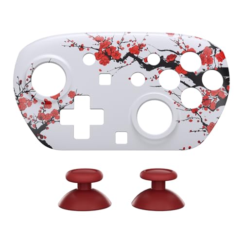 eXtremeRate DIY Replacement Faceplate Shell for Nintendo Switch 2 Pro Controller, Custom Front Housing Case, Thumbsticks and Screwdriver Tools for Switch 2 Pro Controller - Winter Blossom - color: Winter Blossom