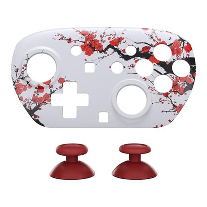 eXtremeRate DIY Replacement Faceplate Shell for Nintendo Switch 2 Pro Controller, Custom Front Housing Case, Thumbsticks and Screwdriver Tools for Switch 2 Pro Controller - Winter Blossom - color: Winter Blossom