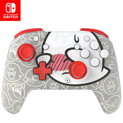 PDP Rematch Glow Wireless Gaming Controller Boo Hoo Nintendo Switch 2, Lite | Also works with OLED, Motion Controls, Rechargeable 40-Hr Battery, 2 Mappable Back Buttons, Mario Boo-Hoo Glow Red & White - color: Boo-Hoo