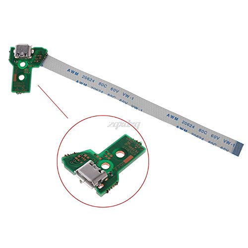 Replacement USB Charging Port Socket Board JDS-040 JDS 040 for PS4 Controller + 12 Pin Ribbon Cable