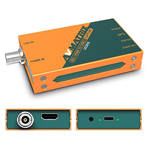 UC2018 Video Capture Card SDI&HDMI to USB 3.0(Gen1) 1080P60 Uncompressed (YUY2) Video Capture with Line in for Video Conferencing Telemedicine Online Education on OBS, Zoom, Teams, PC/Mac | Uncompressed(YUY2),Line in,Teleconferencing Telemedicine Online E