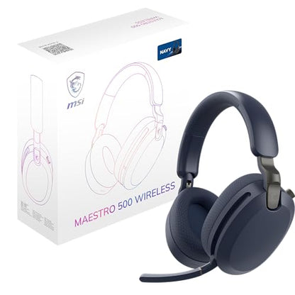 msi Maestro 500 W Navy Gaming Headset – 40mm Neodymium Drivers, Omni-Directional Mic, Noise Cancelling, Lightweight Comfort, Foldable, Cross Platform Connectivity