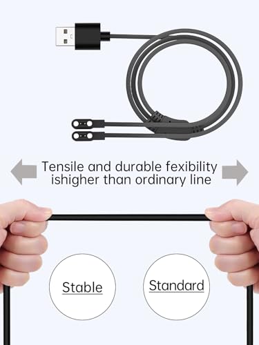 Charging Cable for Enzriev Voice Control Smart Glasses-Bluetooth Sunglasses, Magnetic USB Charging Cable USB Flexible Charging Cord Cable Accessories for Enzriev ，(2 Pack)