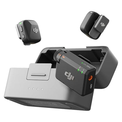 DJI Mic Mini (2 TX + 1 RX + Charging Case), Wireless Lavalier Microphone for iPhone/Camera/Android, Ultralight, Detail-Rich Audio, 48h Use, Noise Cancelling, Automatic Limiting, Vlog, Streaming | 48h Use, Noise Cancelling, Automatic Limiting, Wireless Mic