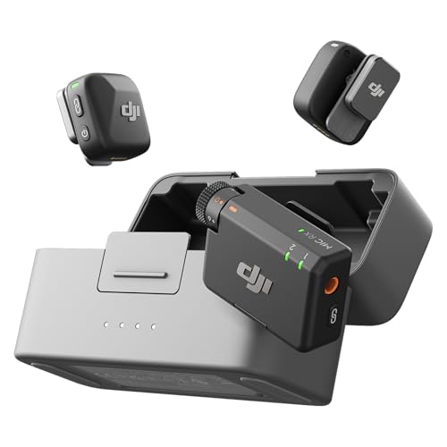 DJI Mic Mini (2 TX + 1 RX + Charging Case), Wireless Lavalier Microphone for iPhone/Camera/Android, Ultralight, Detail-Rich Audio, 48h Use, Noise Cancelling, Automatic Limiting, Vlog, Streaming | 48h Use, Noise Cancelling, Automatic Limiting, Wireless Mic
