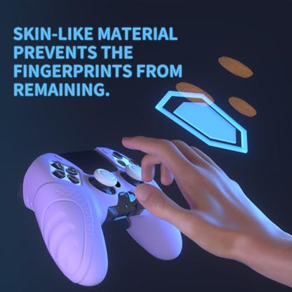 PlayVital Guardian Edition Anti-Slip Ergonomic Silicone Cover Case for ps5 Edge Controller, Soft Rubber Protector Skin for ps5 Edge Wireless Controller with Thumb Grip Caps - Mauve Purple - color: Mauve Purple