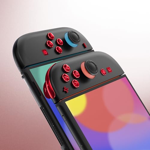 eXtremeRate DIY Replacement Full Set Buttons for Joycon 2, Custom ABXY Direction Keys Dpad + - C Home Capture Release L R ZR ZL Trigger Buttons for Nintendo Switch 2 Controller - Chrome Red - color: Chrome Red