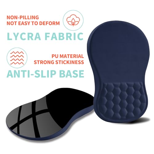Ergonomic Mouse Pad Wrist Support with Memory Foam Massage Bulge, Carpal Tunnel Pain Relief Mousepad Wrist Rest for Mouse(12x8 inch, Dark Blue) - color: Kg026-dark Blue
