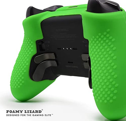Elite Series 2 Studded Grip Skin for Xbox One Controller - Sweat Free Silicone, Flat Top Anti-Slip Studs + 8 QSX-Elite Thumb Grips (Green) - color: Green