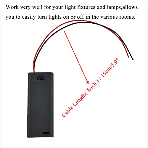 HAHIYO 1.5V AA Battery Holder Bundle with Wire Sturdy Cover Flexible Springs Contact Build-in Switch Batteries Black Case Easy Install 8 Pieces for Wall Clocks Ham Radio Kids Toys - style: 1AA-8P