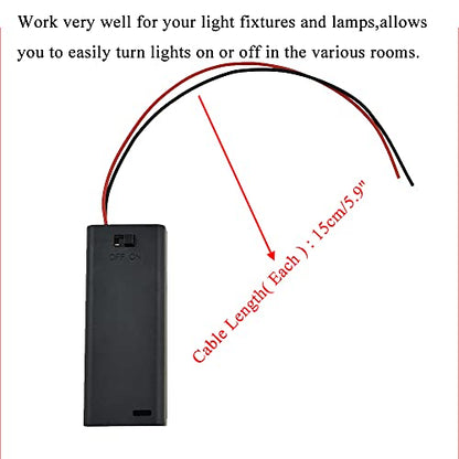 HAHIYO 1.5V AA Battery Holder Bundle with Wire Sturdy Cover Flexible Springs Contact Build-in Switch Batteries Black Case Easy Install 8 Pieces for Wall Clocks Ham Radio Kids Toys - style: 1AA-8P
