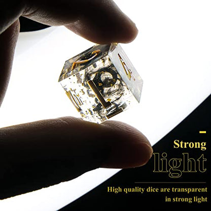 DND Dice Set Handmade 7 Accessories Sharp Edge Dice for Dungeons and Dragons TTRPG Games, Multi-Sided RPG Polyhedral Resin Sharp Edge Dice Roleplaying Games (Black Gold) - color: Black Gold