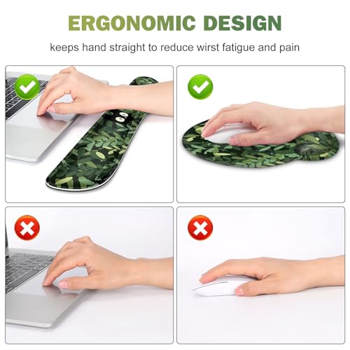 Large Desk Mat, Cute Anime Cats Gaming Mouse Pad, Desk Pad Protector, XXL Mousepad + Keyboard Wrist Rest+Mouse Wrist Rest+Coaster Set with Ergonomic Desk Pad for Home Office PC Computer, Green Leaves - color: Cute Anime Cats