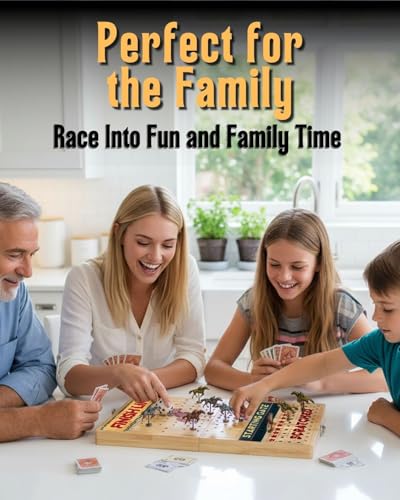 Horse Racing Board Game - Large 22 Inches Folding Horse Race Game Board Adult - Exciting Family Racing Set with Built-in Storage for Premium Chips, 2 Sets of Cards, 2 Dice, and 11 Metal Derby Tokens - style: Finish Line