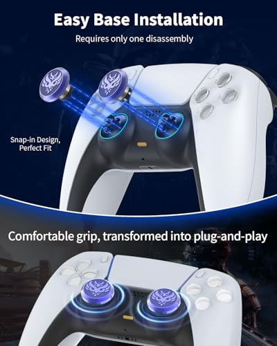 KD.FLY Metal Thumbsticks for PS5 Controller Joystick Replacement, Thumb Sticks for PS4 Controller, Custom Thumb Grips for Switch Pro Controller, 2 Joystick, 2 Thumbstick Base, Owl - color: Owl